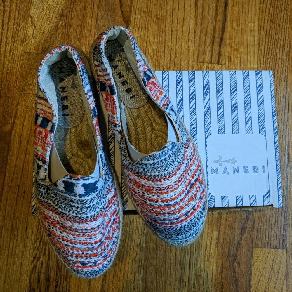 New Anthro Manebi Ibiza Tweed Espadrilles Sz 36